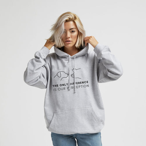 The Only Difference Is Perception Ethischer veganer Hoodie (Unisex)