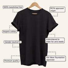Load image into Gallery viewer, VO Embroidered Ethical Vegan T-Shirt (Unisex)