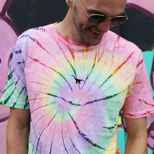 Load image into Gallery viewer, Tiny Embroidered Dino Tie Dye T-Shirt (Unisex)