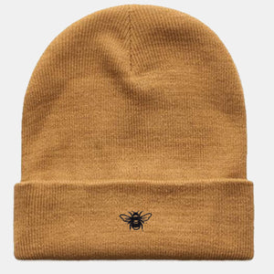 Tiny Embroidered Bumble Bee Cuffed Beanie