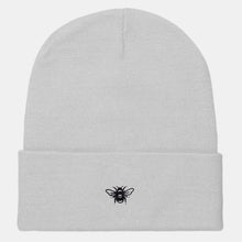 Load image into Gallery viewer, Tiny Embroidered Bumble Bee Cuffed Beanie