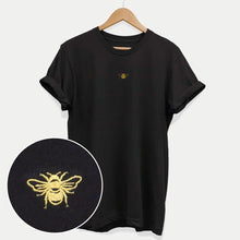 Laden Sie das Bild in den Galerie-Viewer, Winziges besticktes Bumble Bee Ethisches veganes T-Shirt (Unisex)