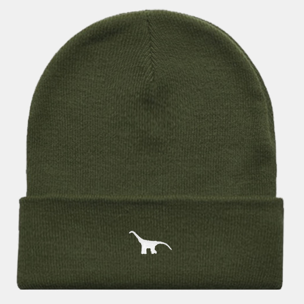 Tiny Embroidered Dino Cuffed Beanie