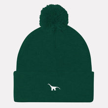 Load image into Gallery viewer, Tiny Embroidered Dino Pom Pom Beanie