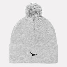 Load image into Gallery viewer, Tiny Embroidered Dino Pom Pom Beanie