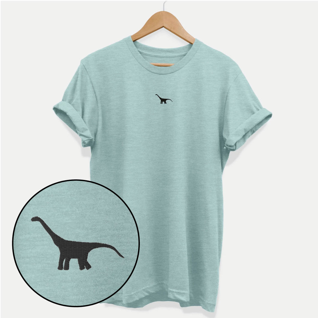 Winziges besticktes Dino Ethical Vegan T-Shirt (Unisex)