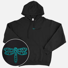 Load image into Gallery viewer, Tiny Dragonfly Embroidered Ethical Vegan Hoodie (Unisex)