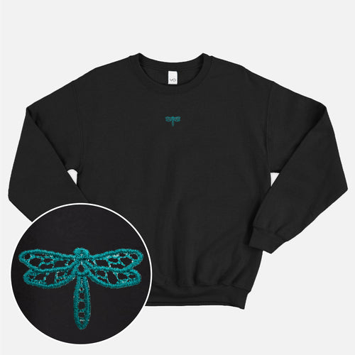 Tiny Dragonfly Embroidered Ethical Vegan Sweatshirt (Unisex)