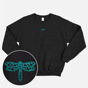 Sweat-shirt végétalien éthique brodé Tiny Dragonfly (Unisexe)
