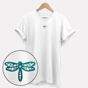 T-shirt végétalien éthique brodé Tiny Dragonfly (Unisexe)