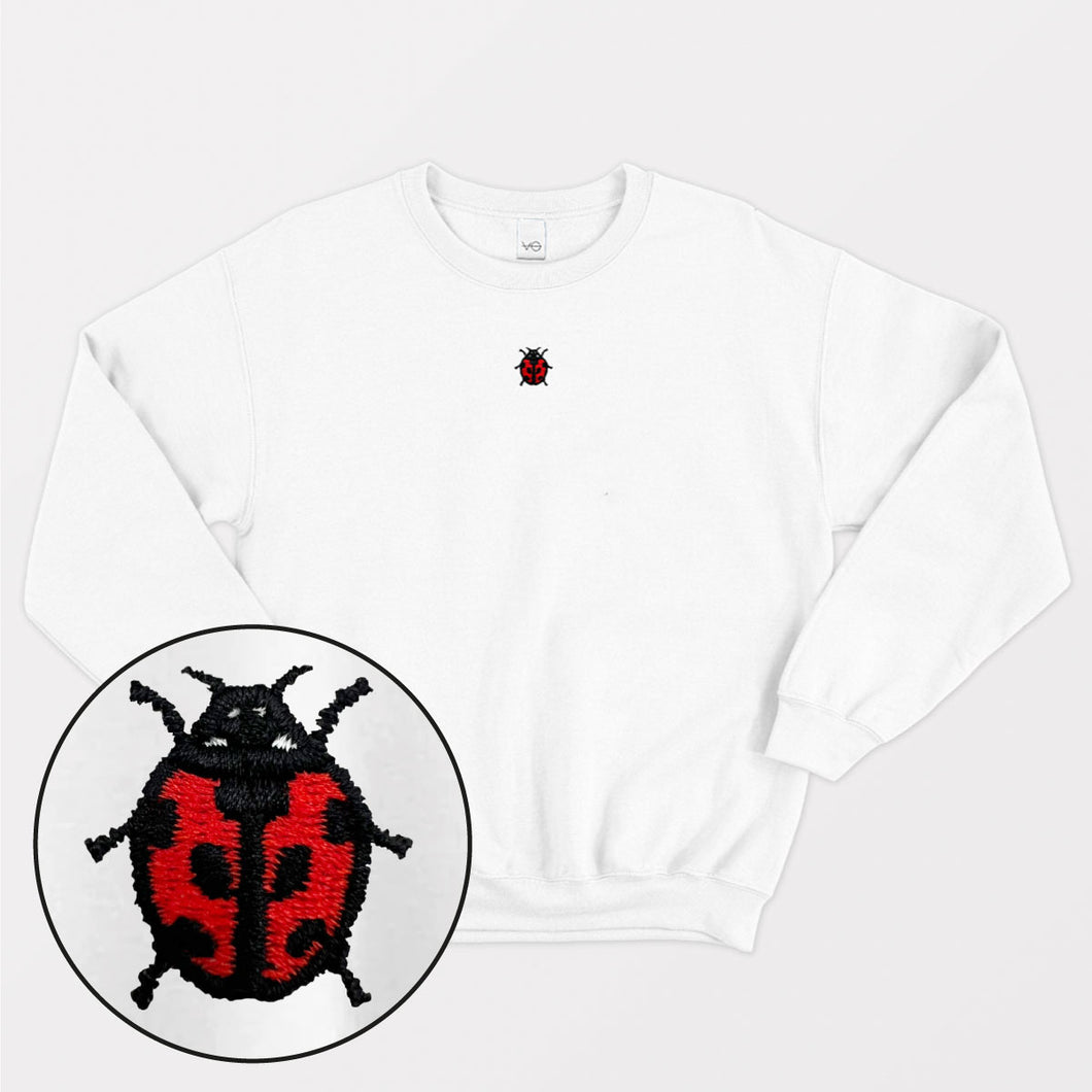 Tiny Ladybug Brodé Ethical Vegan Sweatshirt (Unisexe)