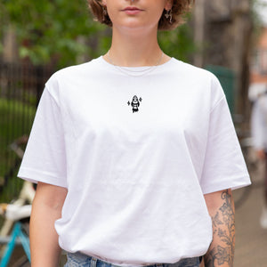 Tiny Embroidered Rocket Ethical Vegan T-Shirt (Unisex)