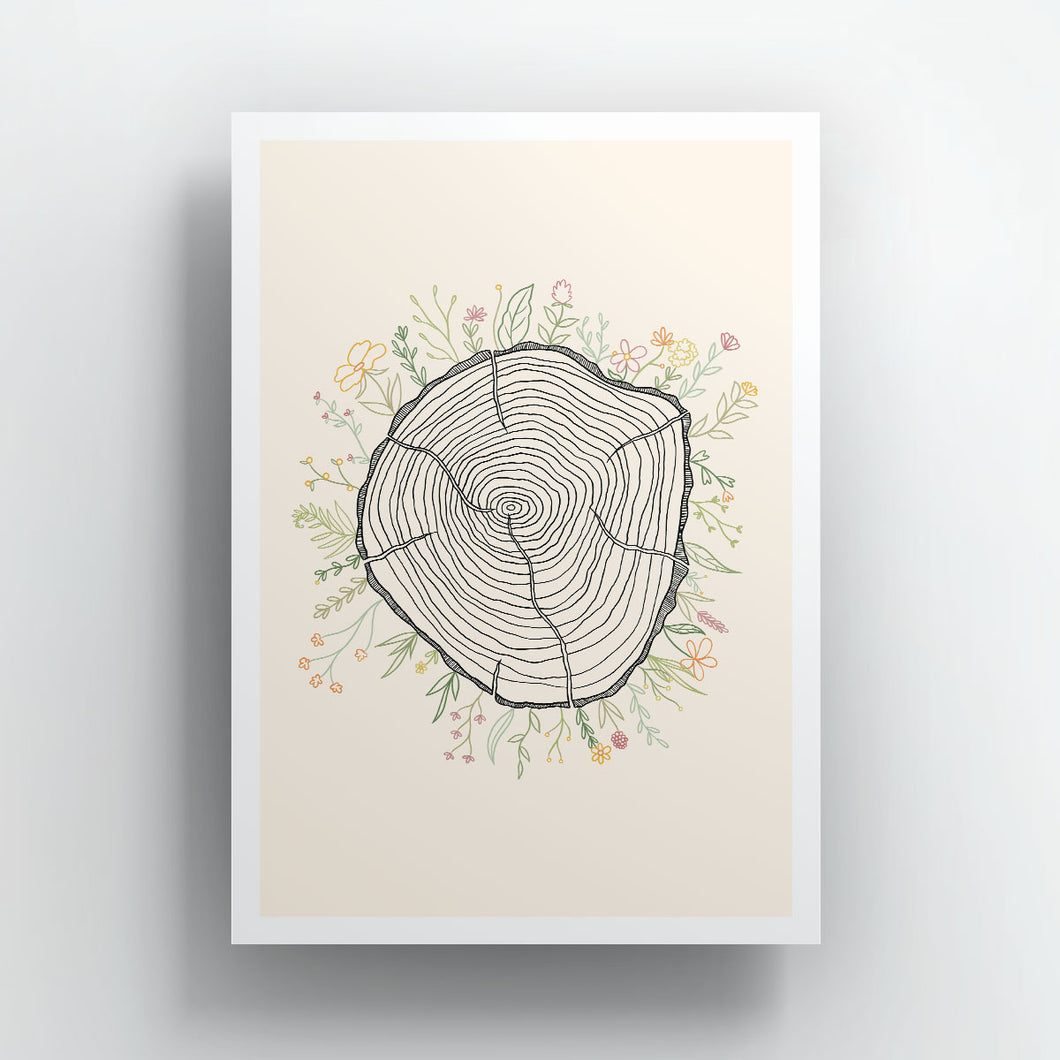 Tree Rings Art Print