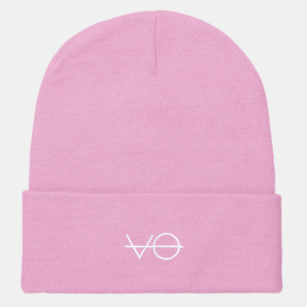 VO Embroidered Cuffed Beanie, Vegan Gift