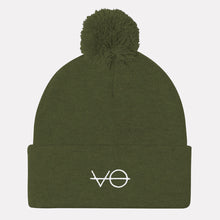 Load image into Gallery viewer, Embroidered Pom Pom Beanie, Vegan Gift