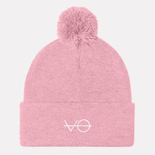 Load image into Gallery viewer, Embroidered Pom Pom Beanie, Vegan Gift