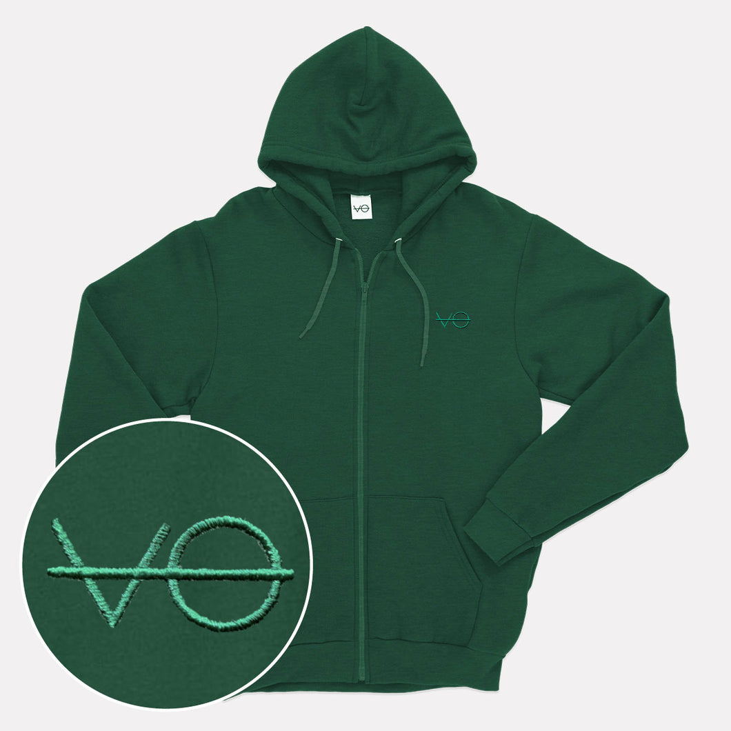 VO Embroidered Zipped Hoodie (Unisex)