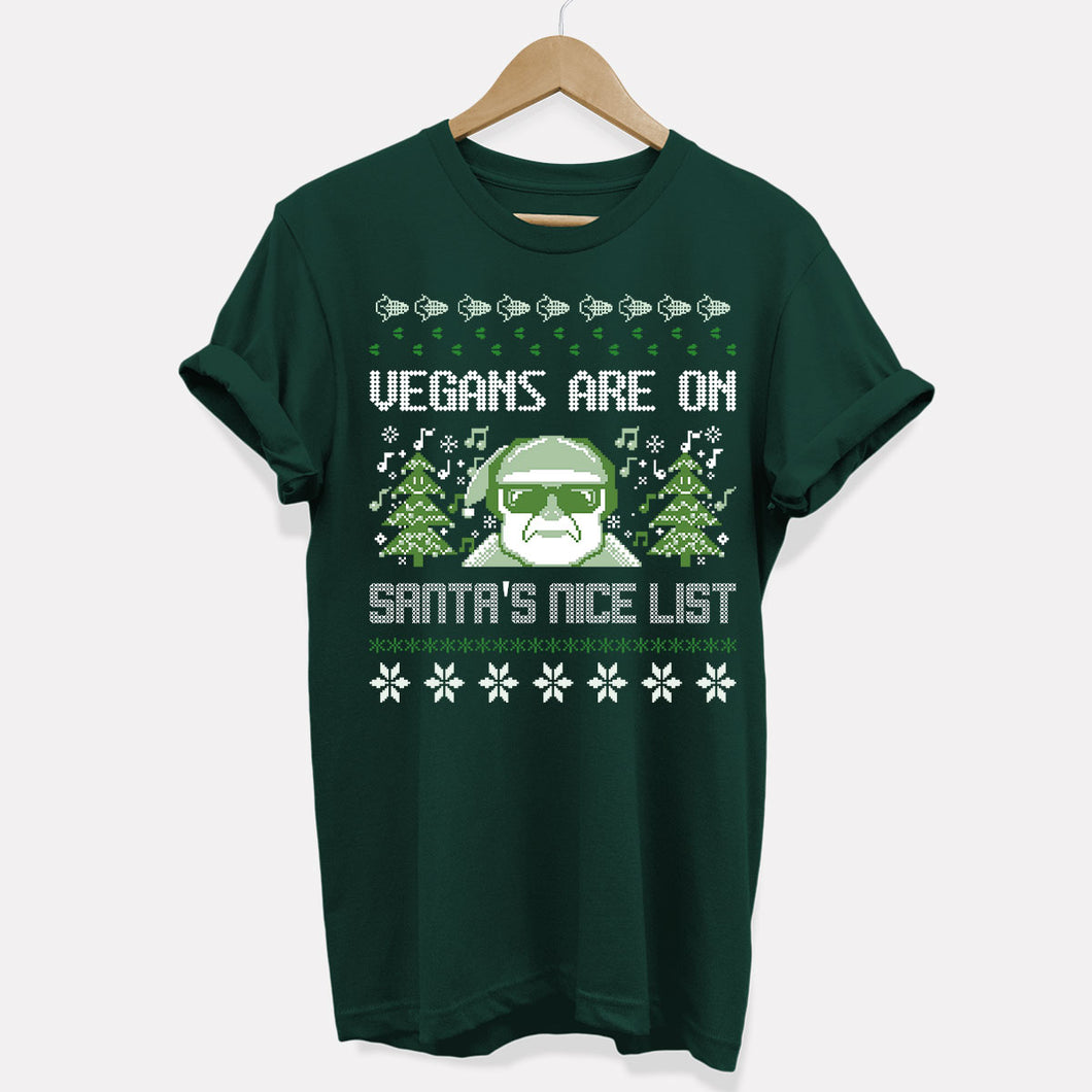 Vegans Are On Santa's Nice List Veganes Weihnachts-T-Shirt (Unisex)