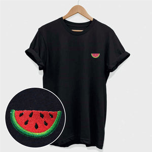 Besticktes Wassermelonen-T-Shirt (Unisex)