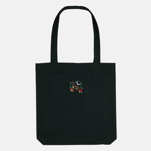 Load image into Gallery viewer, Woodland Scene Embroidered Organic Tote Bag, Vegan Gift