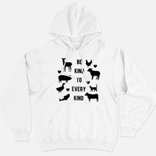 Charger l&#39;image dans la galerie, Be Kind To Every Kind Ethical Vegan Hoodie (Unisex)-Vegan Apparel, Vegan Clothing, Vegan Hoodie JH001-Vegan Outfitters-X-Small-White-Vegan Outfitters