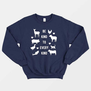 Be Kind To Every Kind Ethical Vegan Sweatshirt (Unisex)-Vegan Apparel, Vegan Clothing, Vegan Sweatshirt, JH030-Vegan Outfitters-X-Small-Navy-Vegan Outfitters