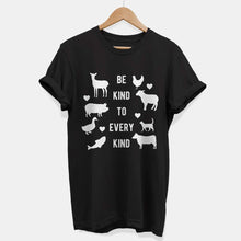 Laden Sie das Bild in den Galerie-Viewer, Be Kind To Every Kind Ethical Vegan T-Shirt (Unisex)-Vegan Apparel, Vegan Clothing, Vegan T Shirt, BC3001-Vegan Outfitters-X-Small-Black-Vegan Outfitters