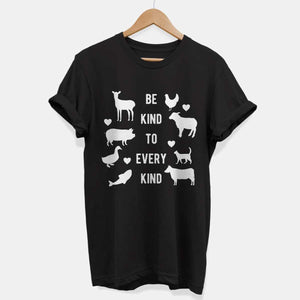 Be Kind To Every Kind Ethical Vegan T-Shirt (Unisex)-Vegan Apparel, Vegan Clothing, Vegan T Shirt, BC3001-Vegan Outfitters-X-Small-Black-Vegan Outfitters
