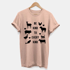 Be Kind To Every Kind Ethical Vegan T-Shirt (Unisex)-Vegan Apparel, Vegan Clothing, Vegan T Shirt, BC3001-Vegan Outfitters-X-Small-Dusty Peach-Vegan Outfitters