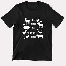 Charger l&#39;image dans la galerie, Be Kind To Every Kind Kids T-Shirt (Unisex)-Vegan Apparel, Vegan Clothing, Vegan Kids Shirt, Mini Creator-Vegan Outfitters-3-4 Years-Black-Vegan Outfitters