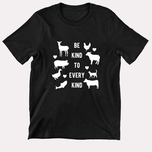 Be Kind To Every Kind Kids T-Shirt (Unisex)-Vegan Apparel, Vegan Clothing, Vegan Kids Shirt, Mini Creator-Vegan Outfitters-3-4 Years-Black-Vegan Outfitters