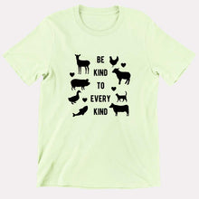 Load image into Gallery viewer, Be Kind To Every Kind Kids T-Shirt (Unisex)-Vegan Apparel, Vegan Clothing, Vegan Kids Shirt, Mini Creator-Vegan Outfitters-3-4 Years-Pastel Green-Vegan Outfitters