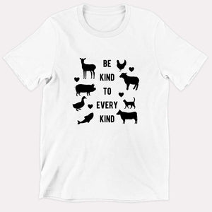 Be Kind To Every Kind Kids T-Shirt (Unisex)-Vegan Apparel, Vegan Clothing, Vegan Kids Shirt, Mini Creator-Vegan Outfitters-3-4 Years-White-Vegan Outfitters