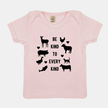 Load image into Gallery viewer, Be Kind To Every Kind Vegan Baby T-Shirt-Vegan Apparel, Vegan Clothing, Vegan Baby Shirt, EPB01-Vegan Outfitters-3-6 months-Powder Pink-Vegan Outfitters