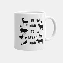 Load image into Gallery viewer, Be Kind To Every Kind Vegan Mug, Vegan Gift-Vegan Apparel, Vegan Accessories, Vegan Gift, Vegan Mug, 11oz White Ceramic-Vegan Outfitters-Vegan Outfitters