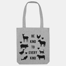 Load image into Gallery viewer, Be Kind To Every Kind Woven Tote Bag, Vegan Gift-Vegan Apparel, Vegan Accessories, Vegan Gift, Vegan Tote Bag-Vegan Outfitters-Heather Grey-Vegan Outfitters