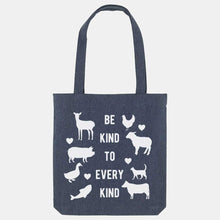 Laden Sie das Bild in den Galerie-Viewer, Be Kind To Every Kind Woven Tote Bag, Vegan Gift-Vegan Apparel, Vegan Accessories, Vegan Gift, Vegan Tote Bag-Vegan Outfitters-Midnight-Vegan Outfitters