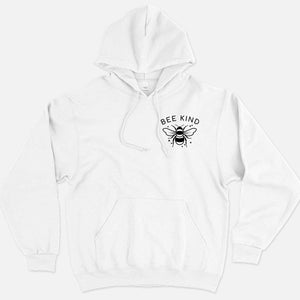 Bee Kind Ethical Vegan Hoodie (Unisex)-Vegan Apparel, Vegan Clothing, Vegan Hoodie JH001-Vegan Outfitters-X-Small-White-Vegan Outfitters