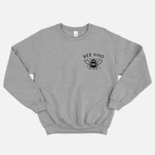 Laden Sie das Bild in den Galerie-Viewer, Bee Kind Ethical Vegan Sweatshirt (Unisex)-Vegan Apparel, Vegan Clothing, Vegan Sweatshirt, JH030-Vegan Outfitters-X-Small-Grey-Vegan Outfitters