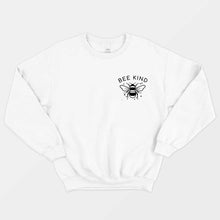 Laden Sie das Bild in den Galerie-Viewer, Bee Kind Ethical Vegan Sweatshirt (Unisex)-Vegan Apparel, Vegan Clothing, Vegan Sweatshirt, JH030-Vegan Outfitters-X-Small-White-Vegan Outfitters