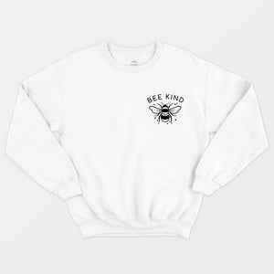 Bee Kind Ethical Vegan Sweatshirt (Unisex)-Vegan Apparel, Vegan Clothing, Vegan Sweatshirt, JH030-Vegan Outfitters-X-Small-White-Vegan Outfitters
