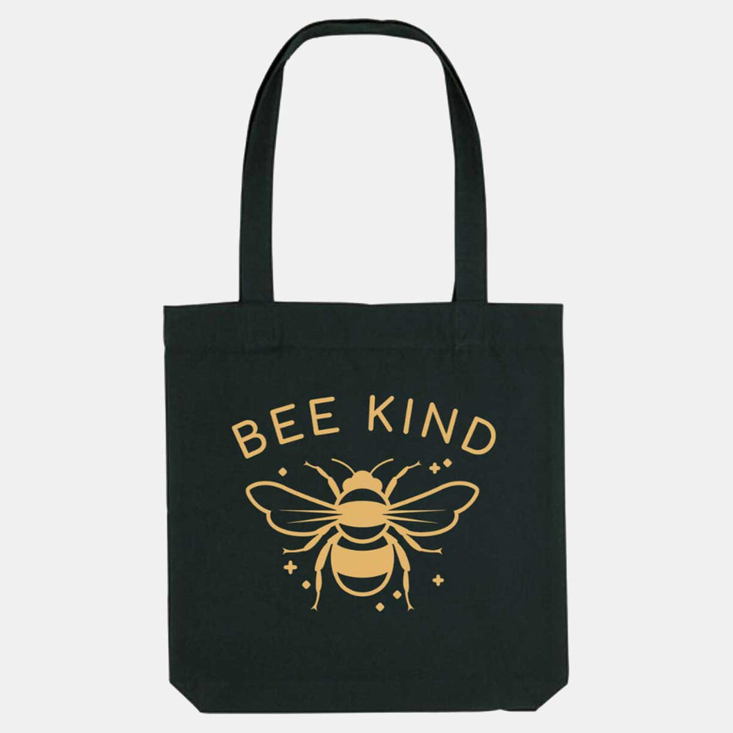 Bee Kind Woven Tote Bag, Vegan Gift-Vegan Apparel, Vegan Accessories, Vegan Gift, Vegan Tote Bag-Vegan Outfitters-Black-Vegan Outfitters