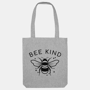 Bee Kind Woven Tote Bag, Vegan Gift-Vegan Apparel, Vegan Accessories, Vegan Gift, Vegan Tote Bag-Vegan Outfitters-Heather Grey-Vegan Outfitters