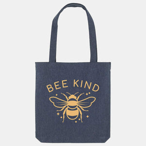 Bee Kind Woven Tote Bag, Vegan Gift-Vegan Apparel, Vegan Accessories, Vegan Gift, Vegan Tote Bag-Vegan Outfitters-Midnight-Vegan Outfitters