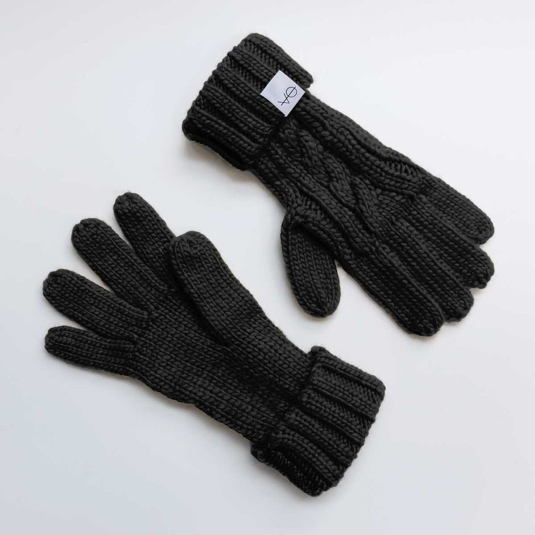 Black No-Wool Woolly Gloves-Vegan Apparel, Vegan Accessories, Vegan Gift, Vegan Gloves, BB497-Vegan Outfitters-Black-S/M-Vegan Outfitters