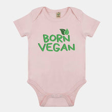 Load image into Gallery viewer, Born Vegan Vegan Babygrow-Vegan Apparel, Vegan Clothing, Vegan Baby Onesie, EPB02-Vegan Outfitters-0-3 months-Powder Pink-Vegan Outfitters