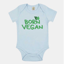 Load image into Gallery viewer, Born Vegan Vegan Babygrow-Vegan Apparel, Vegan Clothing, Vegan Baby Onesie, EPB02-Vegan Outfitters-3-6 months-Soft Blue-Vegan Outfitters