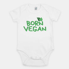 Load image into Gallery viewer, Born Vegan Vegan Babygrow-Vegan Apparel, Vegan Clothing, Vegan Baby Onesie, EPB02-Vegan Outfitters-3-6 months-White-Vegan Outfitters