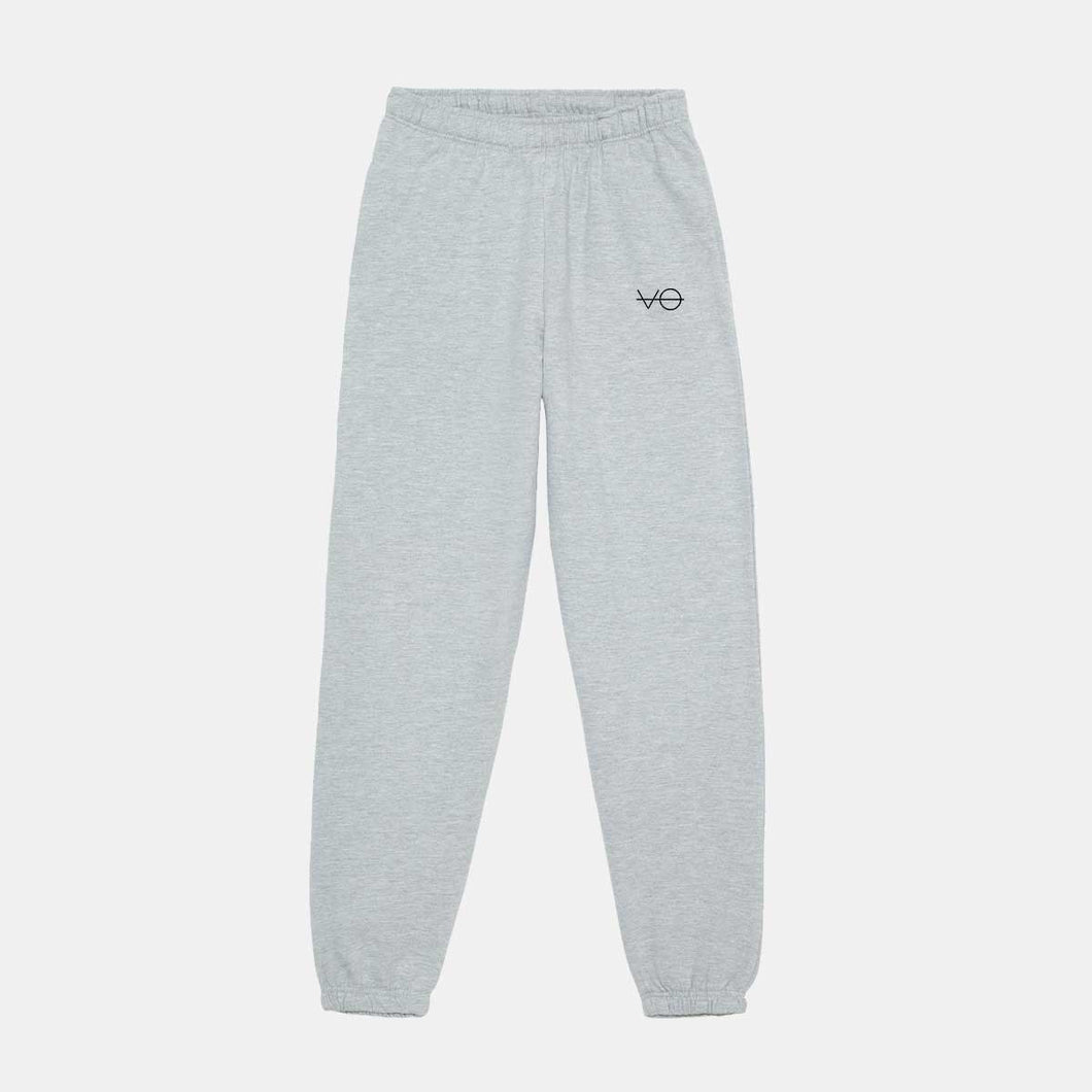 Classic Fit VO Embroidered Joggers (Unisex)-Vegan Apparel, Vegan Clothing, Vegan Joggers, JH072-Vegan Outfitters-Small-Grey-Vegan Outfitters