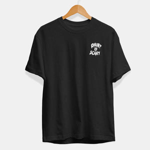 Dairy is Scary T-Shirt (Unisex)-Vegan Apparel, Vegan Clothing, Vegan T Shirt, BC3001-Vegan Outfitters-X-Small-Black-Vegan Outfitters